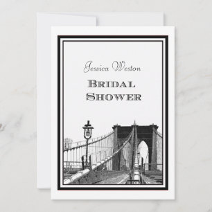 NYC Skyline Brooklyn Bridge #2 DIY Bridal Showr Invitation