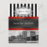 NYC Skyline Brooklyn Bridge, Boat Invitation Suite