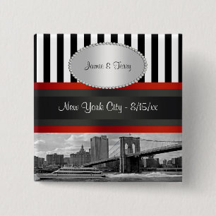 NYC Skyline Brooklyn Bridge Boat P Wedding Pin