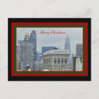 NYC Skyline Chrysler Bldg, Flatiron Snow Christmas