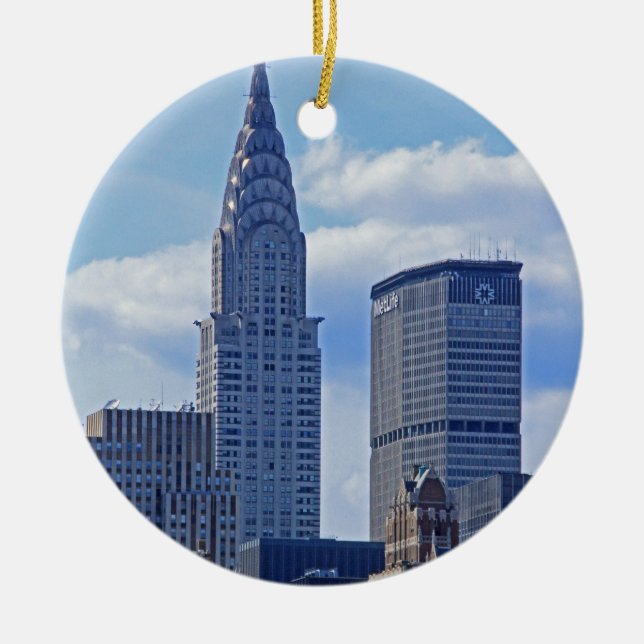 NYC Skyline Chrysler Building B1 Ceramic Tree Decoration (Front)