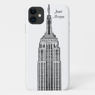NYC Skyline - Empire State Building Etched look iPhone 11 Case