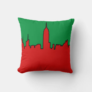 NYC Skyline: ESB Christmas Silhouette Cushion