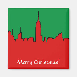 NYC Skyline: ESB Christmas Silhouette Magnet