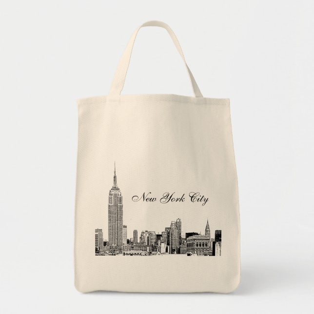 NYC Skyline Etched 01 Tote Bag (Front)