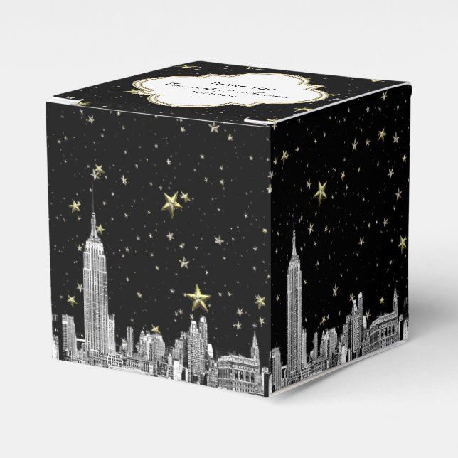 NYC Skyline Etched Starry DIY BG Colour Favour Box (Front Side)