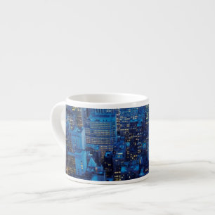 NYC Skyline, high angle view at dusk Espresso Cup