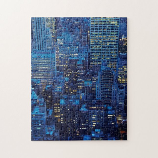 NYC Skyline, high angle view at dusk Jigsaw Puzzle (Vertical)