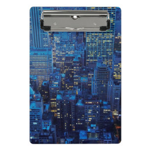 NYC Skyline, high angle view at dusk Mini Clipboard