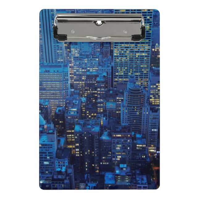 NYC Skyline, high angle view at dusk Mini Clipboard (Front)