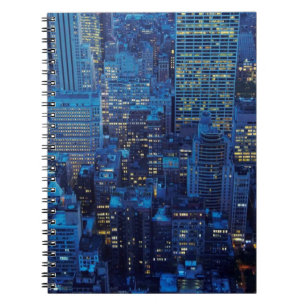 NYC Skyline, high angle view at dusk Notebook