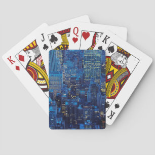 NYC Skyline, high angle view at dusk Playing Cards
