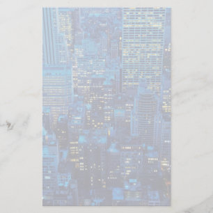 NYC Skyline, high angle view at dusk Stationery