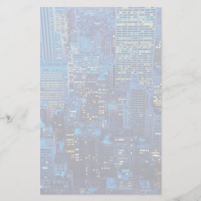 NYC Skyline, high angle view at dusk Stationery (Front)
