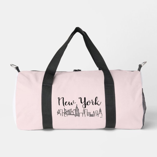 NYC Skyline Illustration Duffle Bag (Front)