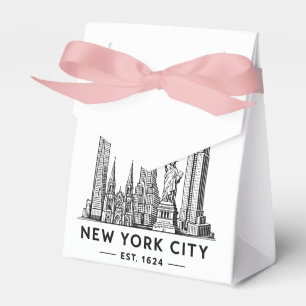 NYC Skyline Illustration with Statue of Liberty Favour Box