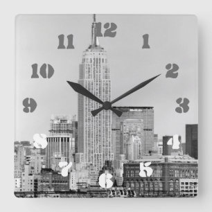 NYC Skyline IV Square Wall Clock