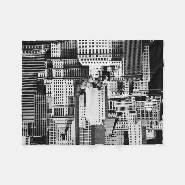 NYC Skyline IX Fleece Blanket (Front (Horizontal))