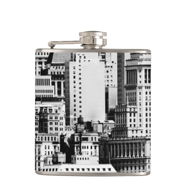NYC Skyline IX Hip Flask (Front)