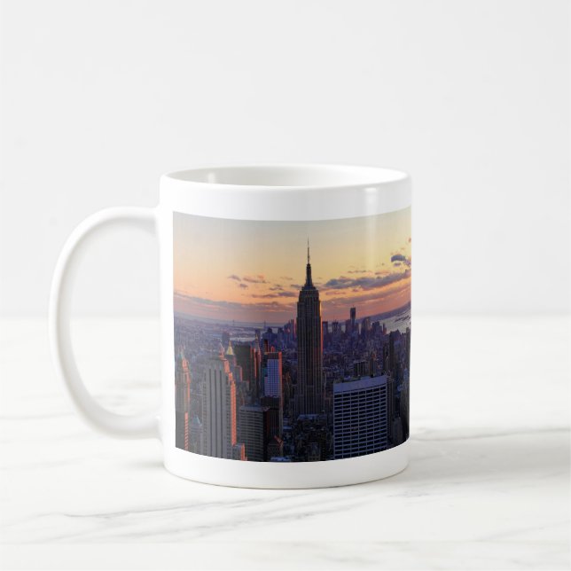 NYC Skyline just before sunset Coffee Mug (Left)