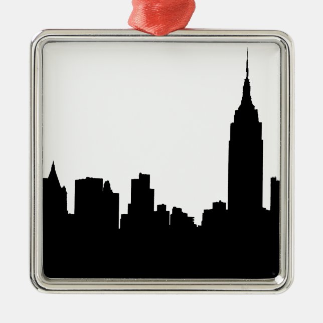 NYC Skyline Silhouette, Emp St Bldg #1 Metal Ornament (Front)