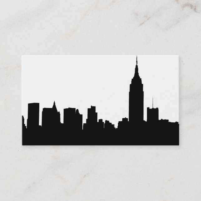 NYC Skyline Silhouette, ESB #1 Business Card (Front)