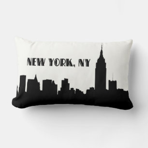 NYC Skyline Silhouette, ESB #1 Lumbar Cushion