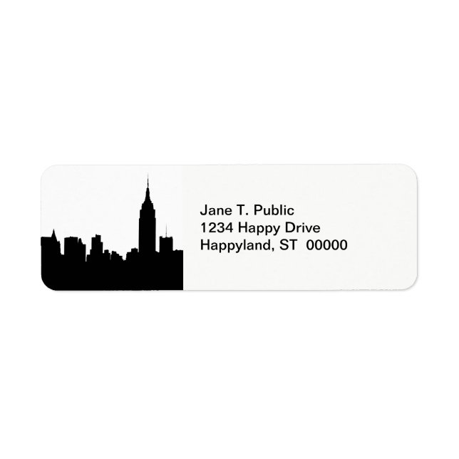 NYC Skyline Silhouette, ESB #1 Return Address Label (Front)