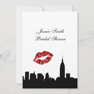 NYC Skyline Silhouette, Kiss ESB #1V Bridal Shower Invitation