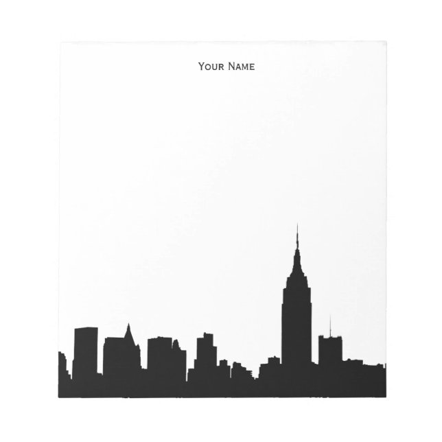 NYC Skyline Silhouette Notepad (Front)