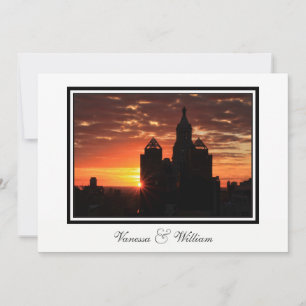 NYC Skyline Sunrise Wedding Invite
