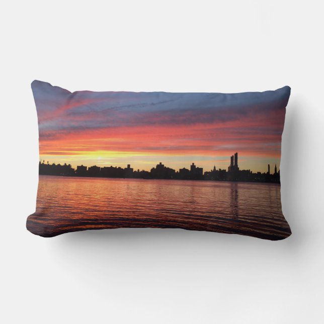 NYC Skyline Sunset Lumbar Cushion (Front)