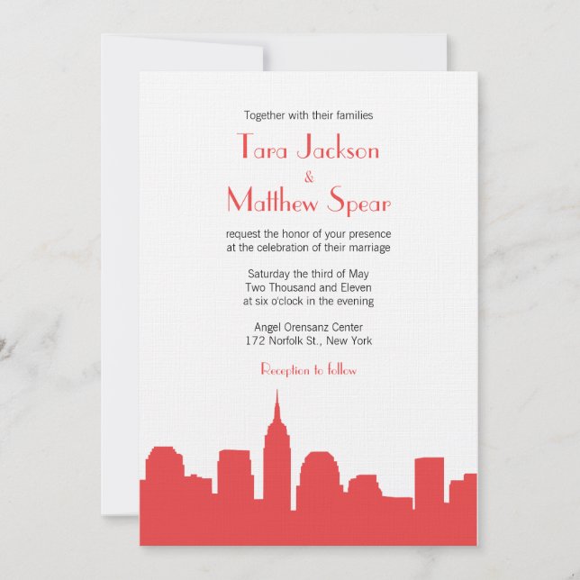 NYC Skyline Wedding Invitation (Front)