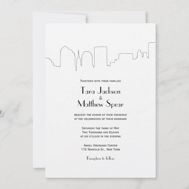 NYC Skyline Wedding Invitation (Front)