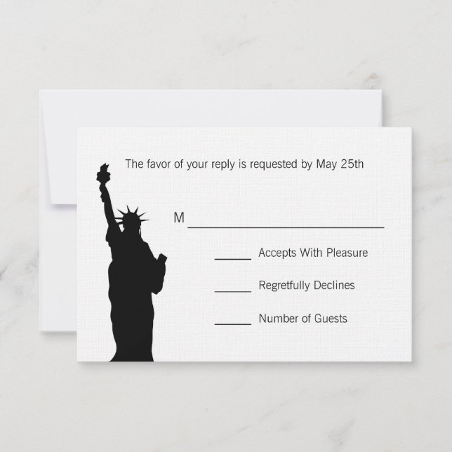NYC Skyline Wedding RSVP Cards (Front)