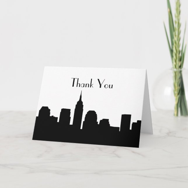 NYC Skyline Wedding Thank You Cards (Front)