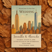 NYC Skyline Wedding Vintage Cityscape