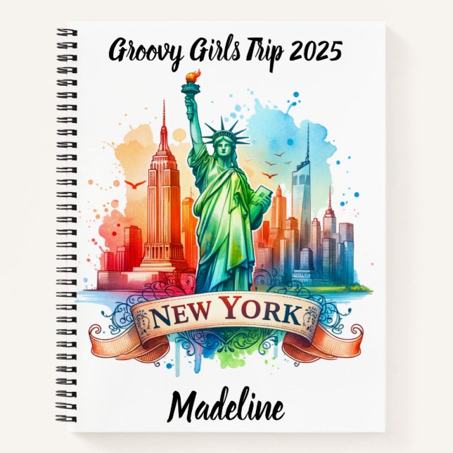 NYC skyline with the Statue of Liberty Notebook (Front)