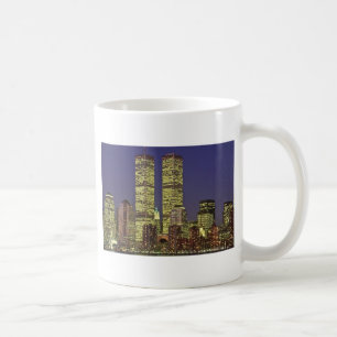 NYC Skyline With World Trade Centre At Night Coffee Mug