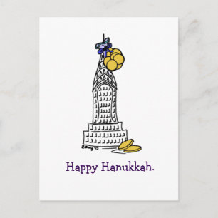 NYC Skyscraper Happy Hanukkah Holiday Postcard