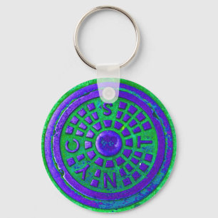 NYC Street Cover "Purple" Key Ring