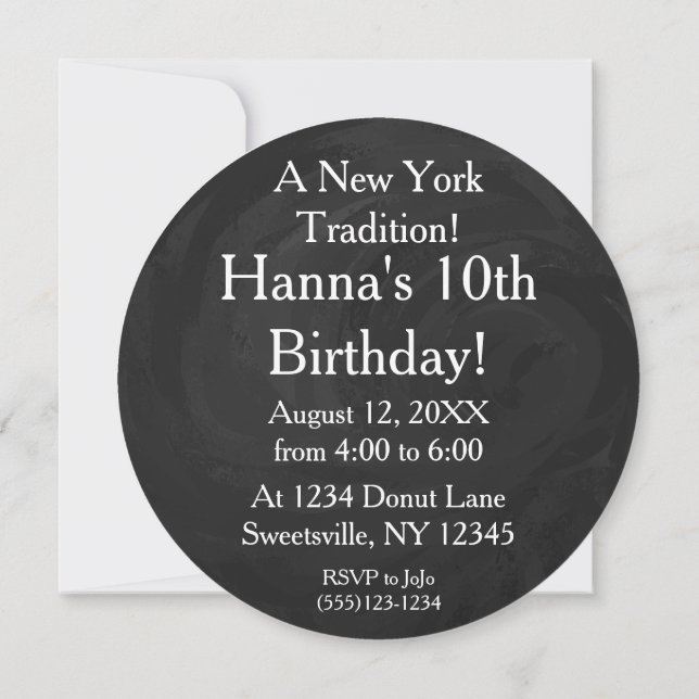 NYC Streets Manhole Cover Party Invite (Back)