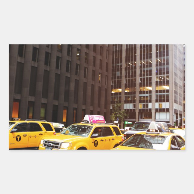 NYC taxi cabs in New York Rectangular Sticker (Front)