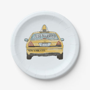 NYC Taxi Wedding Cocktail  Paper Plate