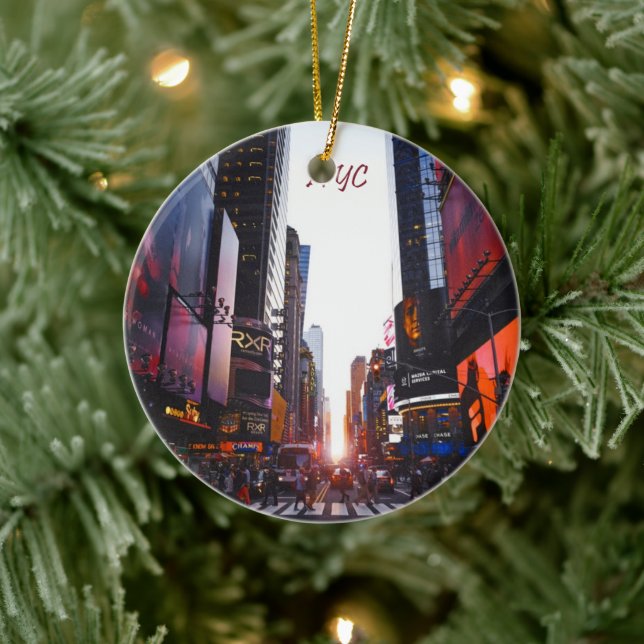 NYC Times Square New York City Ceramic Ornament (Tree)