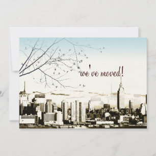 NYC/twin towers skyline/moving announcement