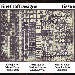 NYC Urban Typography Collage Panel FB2 Decoupage Tissue Paper