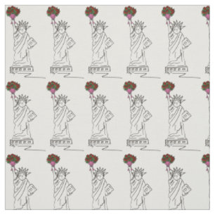NYC Valentine Bouquet Statue of Liberty New York Fabric