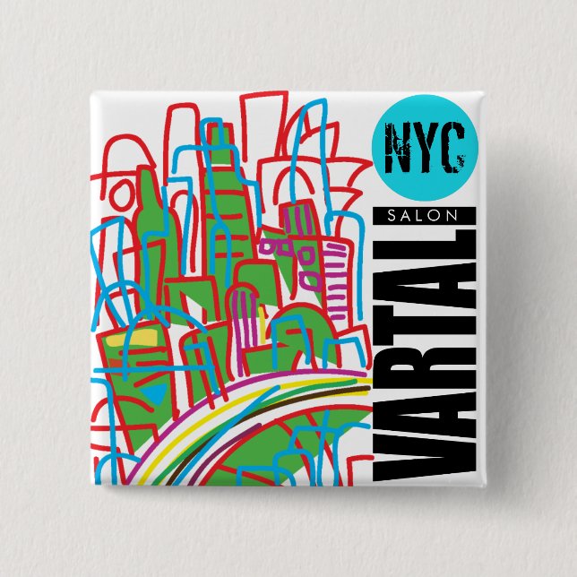 NYC Vartali Square Button (Front)