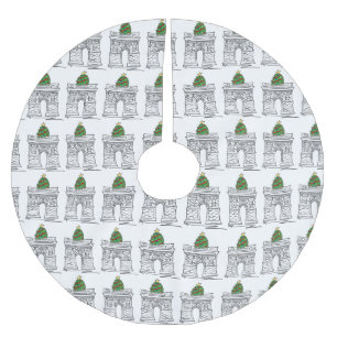 NYC Washington Square Arch Greenwich Village Tree Brushed Polyester Tree Skirt